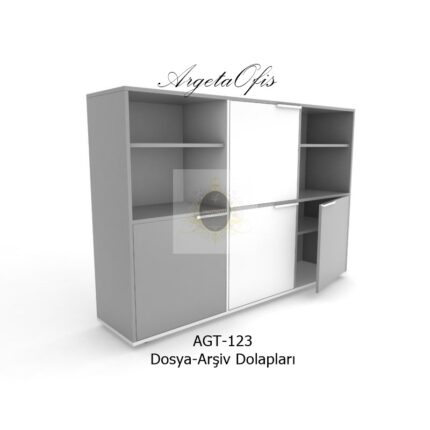 Modern ofis tasarımı için kapaksız ahşap dosya dolapları.